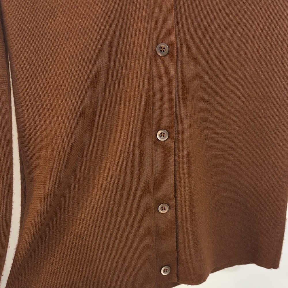 Prada Cashmere Cardigan Orange V Neck Button Front Size 42 S - Picture 6 of 7